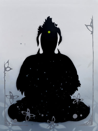 Bouddha Black White